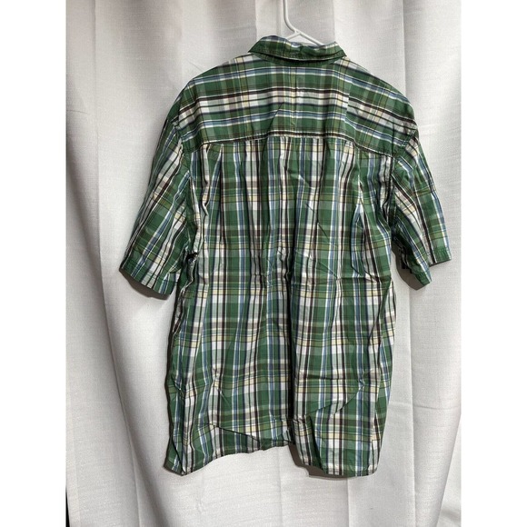 Duluth Trading Co Flannel Shirt Mens L Green Plaid‎ Long Sleeve Button - Picture 3 of 5